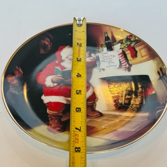 Coca Cola Collector Plate Franklin Mint Santa Claus Pause Refreshes Coke Holiday - Picture 3 of 5